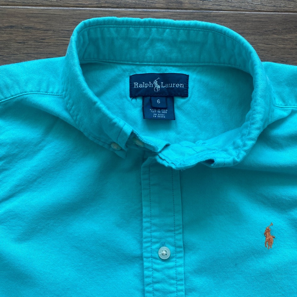 Ralph Lauren Kid’s Aqua Button Down Shirt